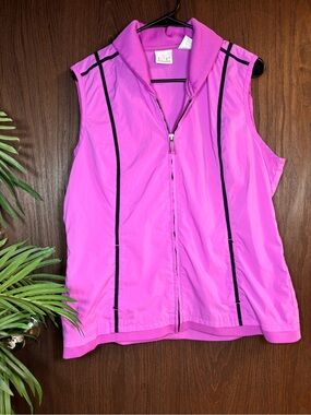 Vintage EP Pro Pink Golf Vest Sleeveless Zip Top Size L Y2K Sporty Chic